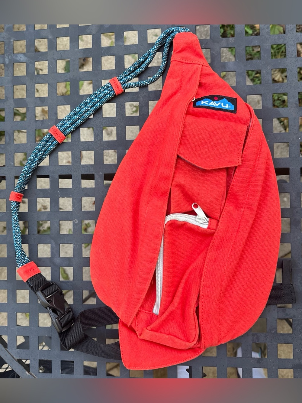 KAVU Rope Sling Bag Dark Orange Crossbody Backpack Outdoor Hiking Shoulder